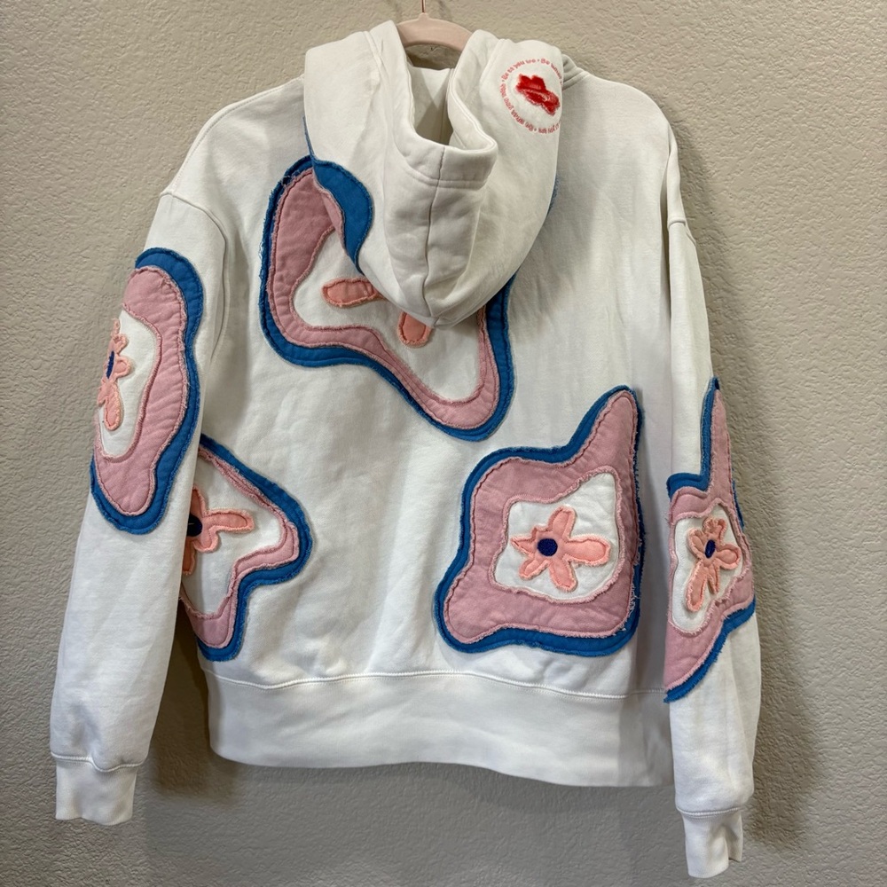 Nike Sportswear Project Uphoria Fleece Hoodie Sail Color Floral Patches - Picture 13 of 14